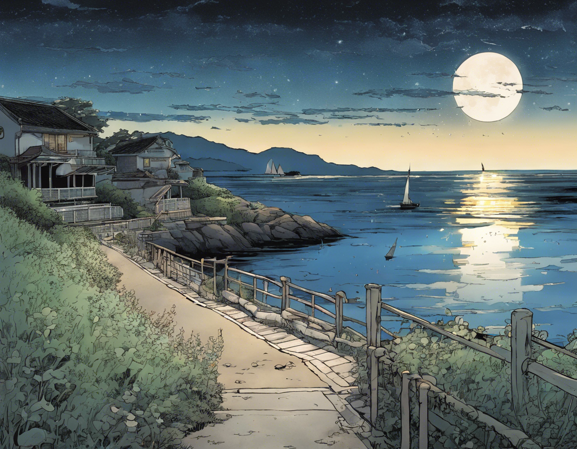 Exploring Night by the Sea: A Manga Adventure